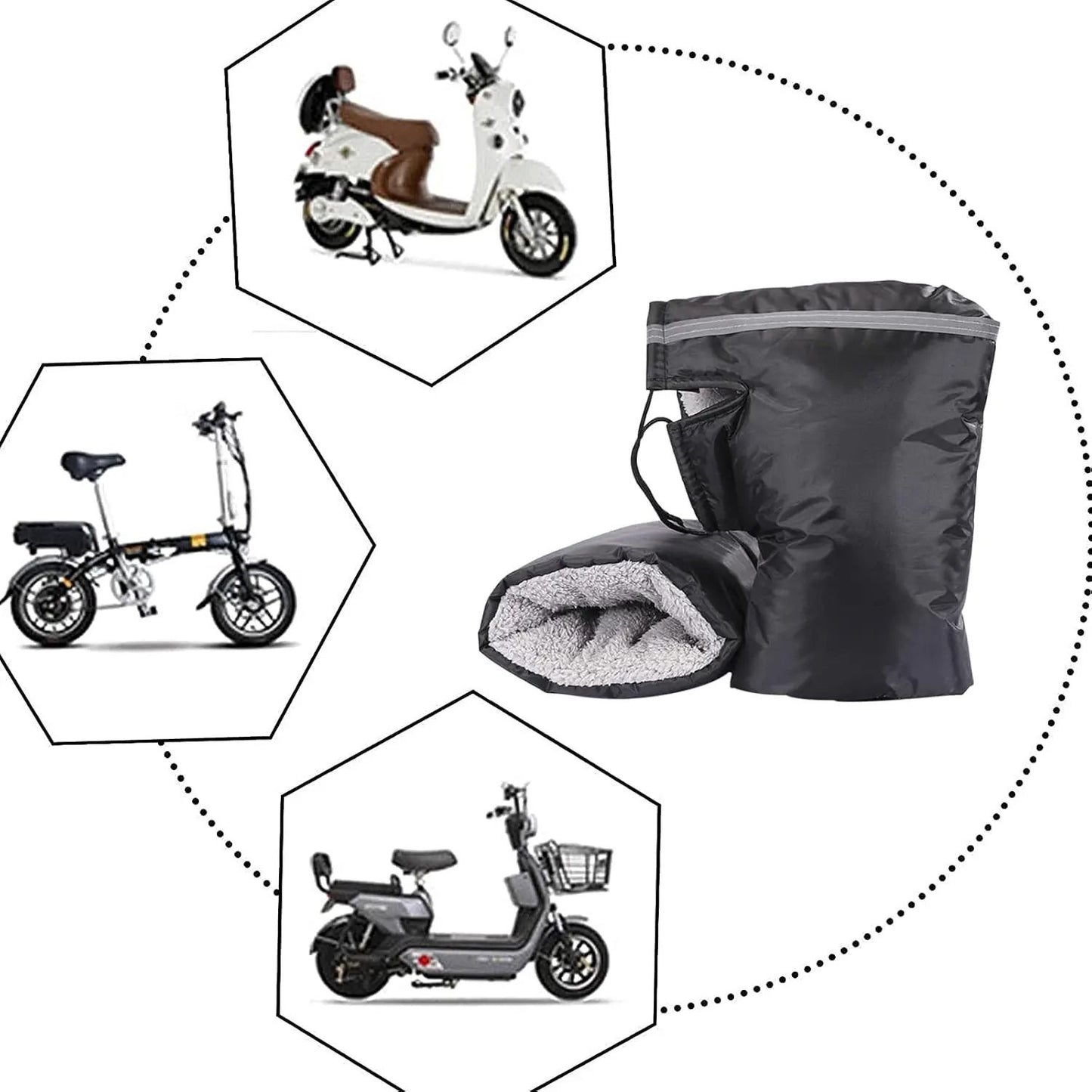 Universal Windproof Handlebar Mittens For Motorcycle Electric Bike Winter Use