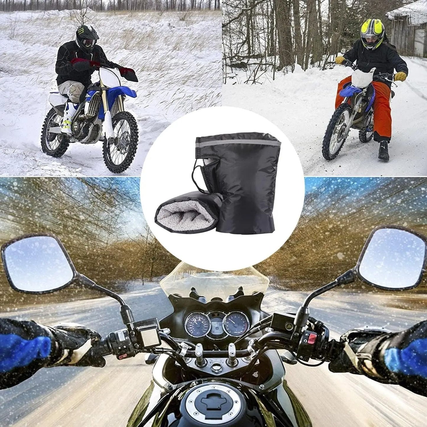 Universal Windproof Handlebar Mittens For Motorcycle Electric Bike Winter Use