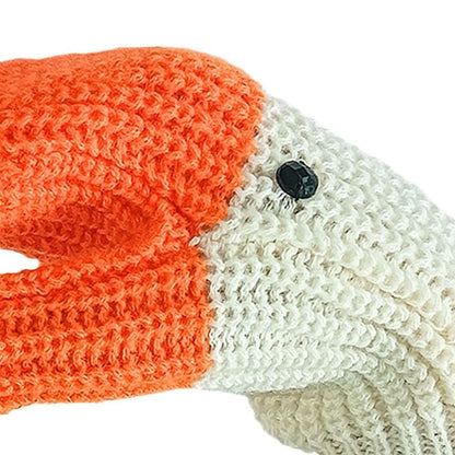 Creative Goose Shape Knitting Gloves Unisex Cartoon Swan Mittens Full Finger Winter Warm Gloves