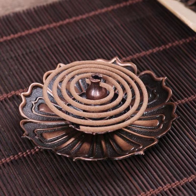 Lotus Incense Burner Metal Holder For Sticks And Cones