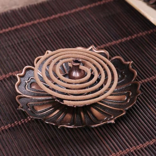 Lotus Incense Burner Metal Holder For Sticks And Cones