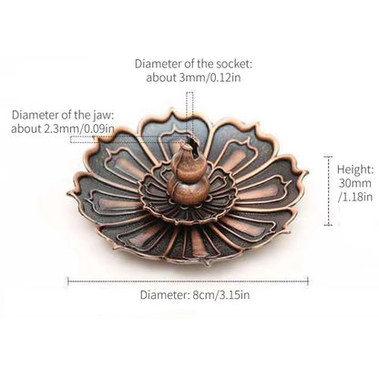 Lotus Incense Burner Metal Holder For Sticks And Cones