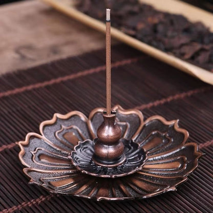 Lotus Incense Burner Metal Holder For Sticks And Cones