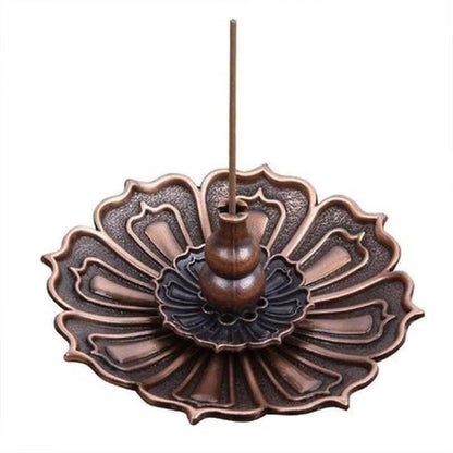 Lotus Incense Burner Metal Holder For Sticks And Cones
