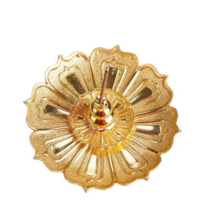 Lotus Incense Burner Metal Holder For Sticks And Cones