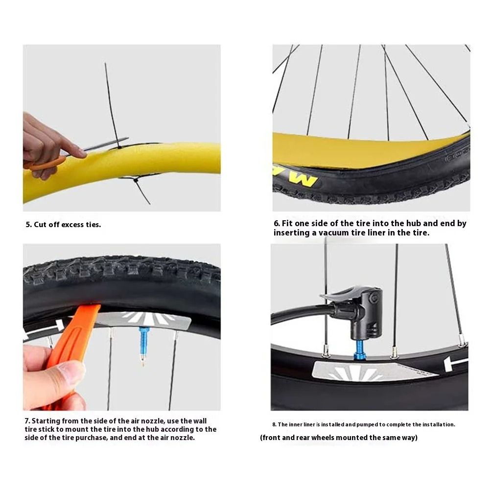 Bicycle Tire Inserts Puncture Protection Sponge Liner for Tubeless Tires Outdoor Cycling