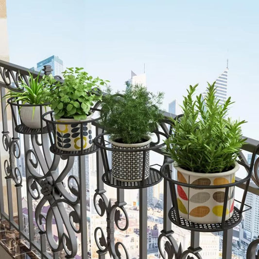 Iron Art Balcony Hanging Flower Pot Holder Basket