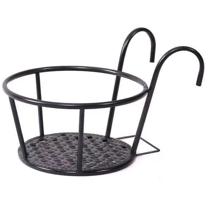 Iron Art Balcony Hanging Flower Pot Holder Basket