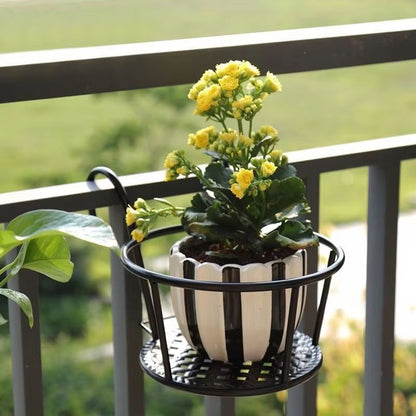 Iron Art Balcony Hanging Flower Pot Holder Basket