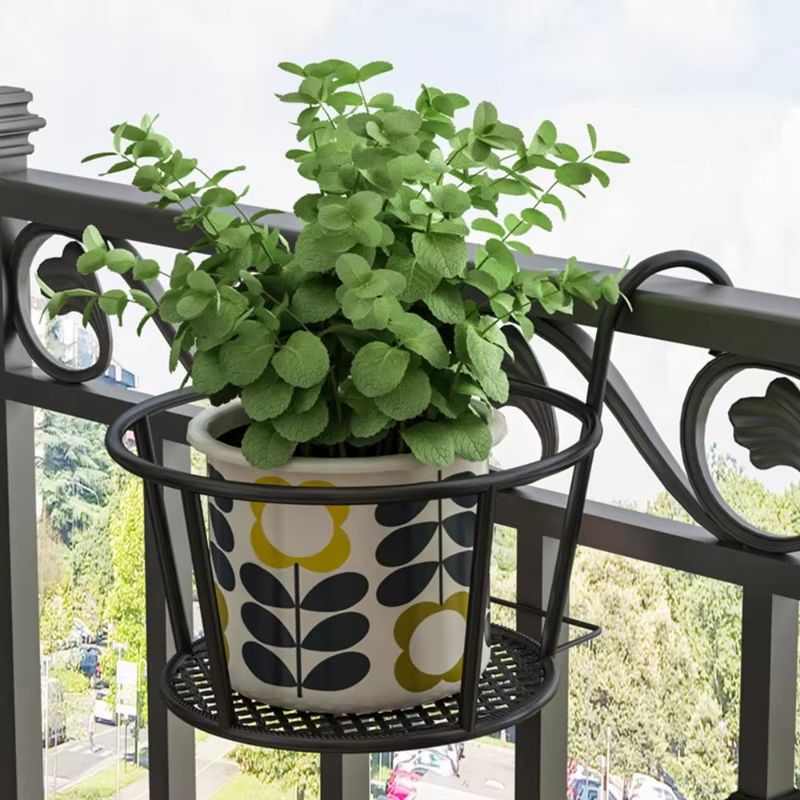 Iron Art Balcony Hanging Flower Pot Holder Basket