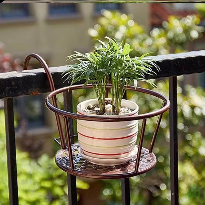 Iron Art Balcony Hanging Flower Pot Holder Basket