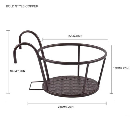 Iron Art Balcony Hanging Flower Pot Holder Basket