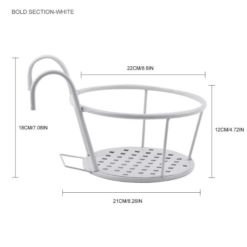 Iron Art Balcony Hanging Flower Pot Holder Basket