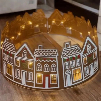 26 and 28 Inch LED Christmas Tree Collar PVC Tree Skirt Base Stand Holiday Decoration