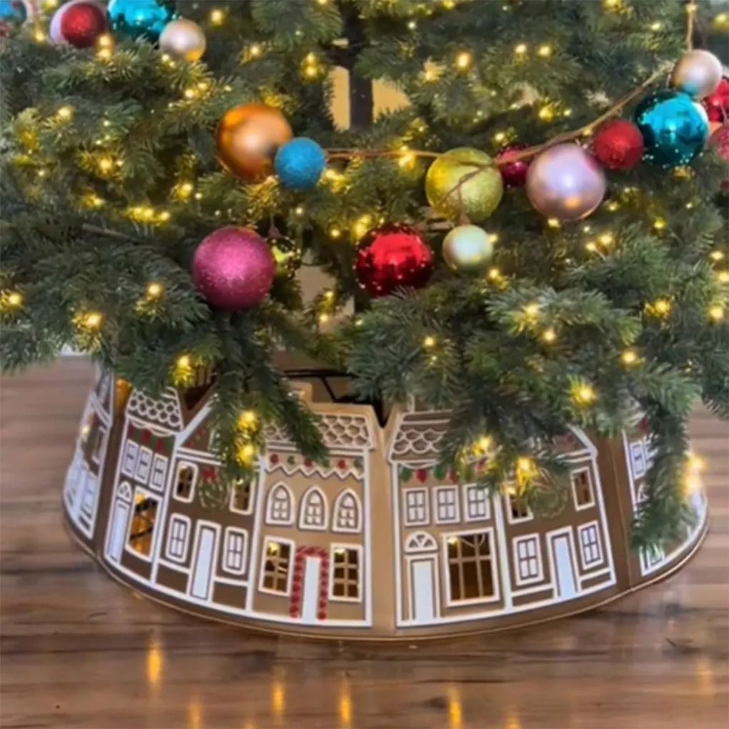 26 and 28 Inch LED Christmas Tree Collar PVC Tree Skirt Base Stand Holiday Decoration