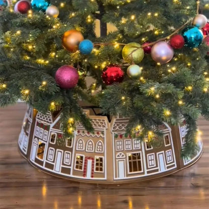 26 and 28 Inch LED Christmas Tree Collar PVC Tree Skirt Base Stand Holiday Decoration