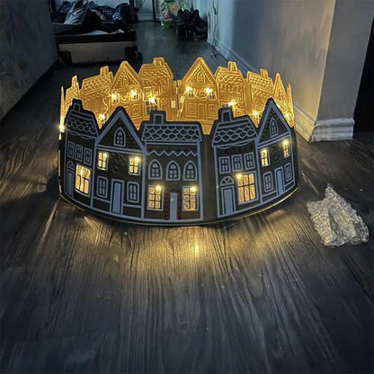 26 and 28 Inch LED Christmas Tree Collar PVC Tree Skirt Base Stand Holiday Decoration