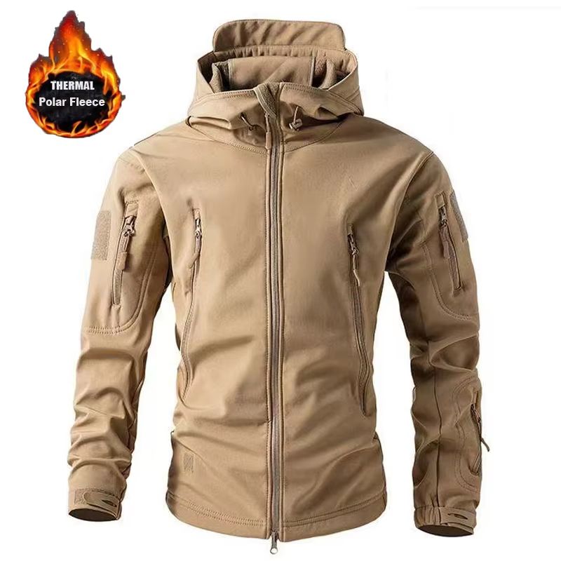 Men's Winter Autumn Waterproof Fleece-lined Softshell Jacket M-5XL