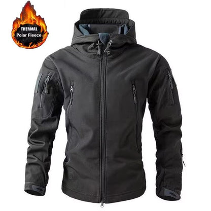 Men's Winter Autumn Waterproof Fleece-lined Softshell Jacket M-5XL