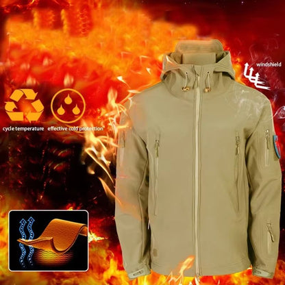 Men's Winter Autumn Waterproof Fleece-lined Softshell Jacket M-5XL