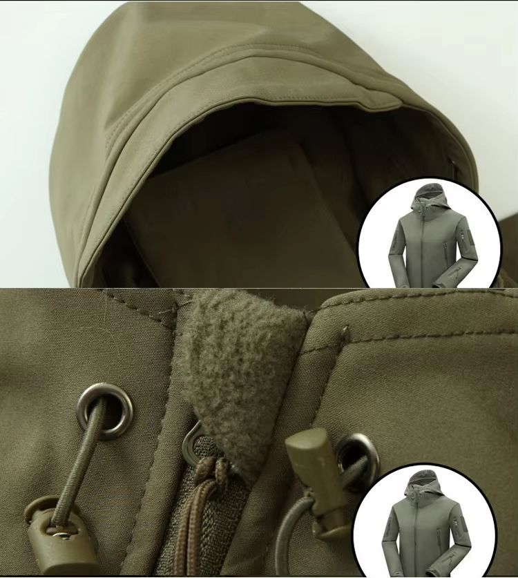 Men's Winter Autumn Waterproof Fleece-lined Softshell Jacket M-5XL