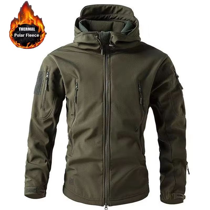 Men's Winter Autumn Waterproof Fleece-lined Softshell Jacket M-5XL