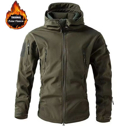 Men's Winter Autumn Waterproof Fleece-lined Softshell Jacket M-5XL
