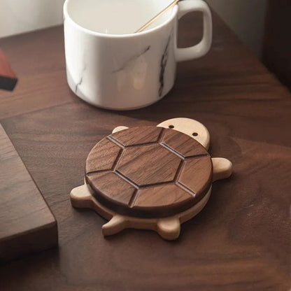 Turtle Shaped Solid Wood Insulation Mat for Kettles Tea Pots and Tableware