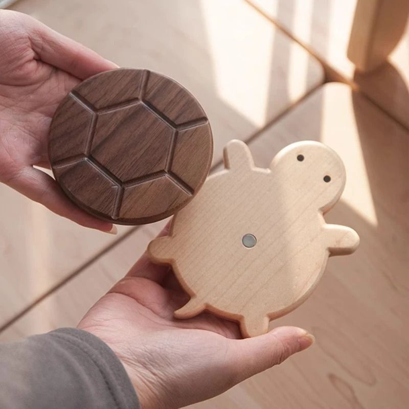 Turtle Shaped Solid Wood Insulation Mat for Kettles Tea Pots and Tableware