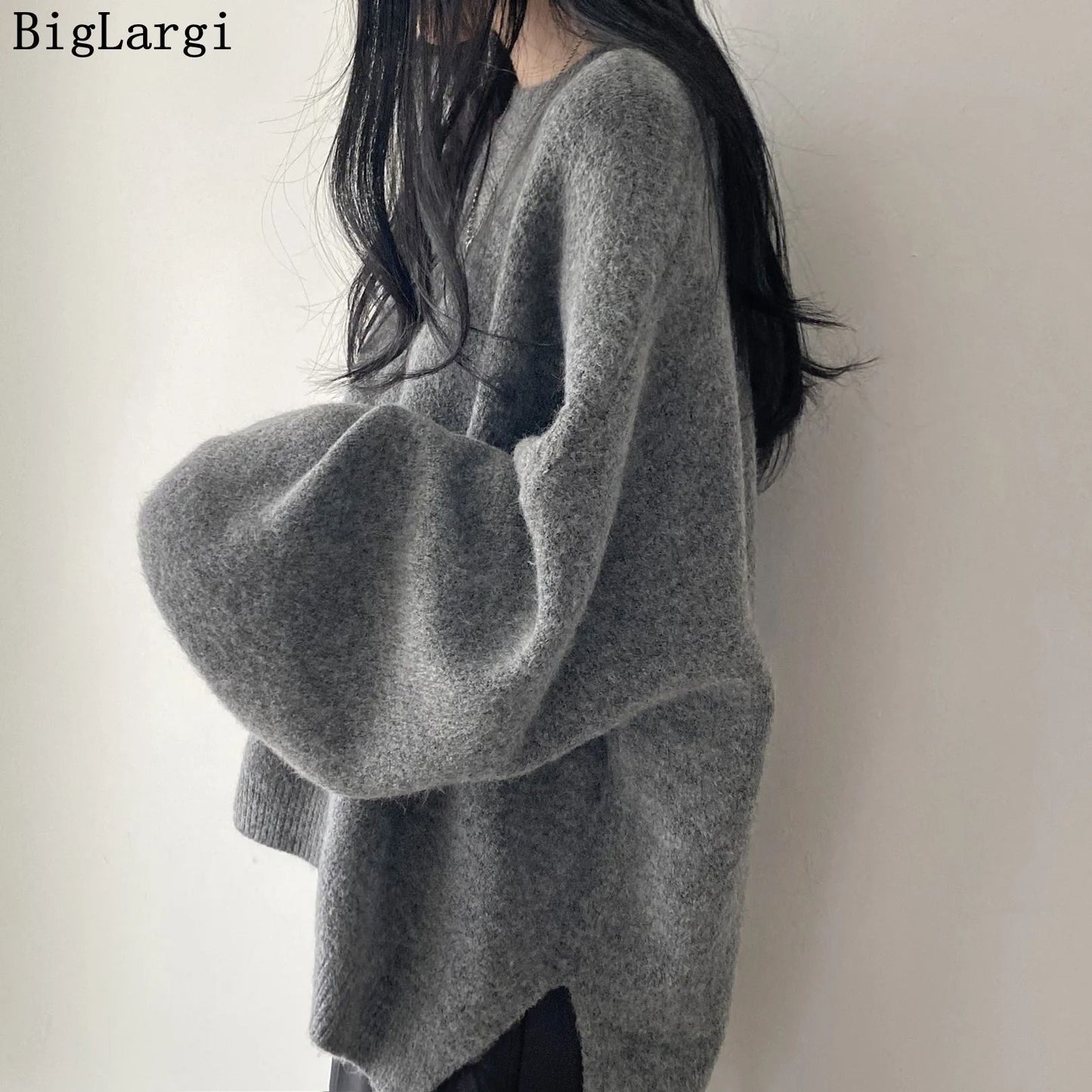 Soft Oversize Knit Pullover Long Sleeve Warm Autumn Sweater