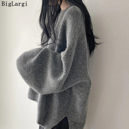Soft Oversize Knit Pullover Long Sleeve Warm Autumn Sweater