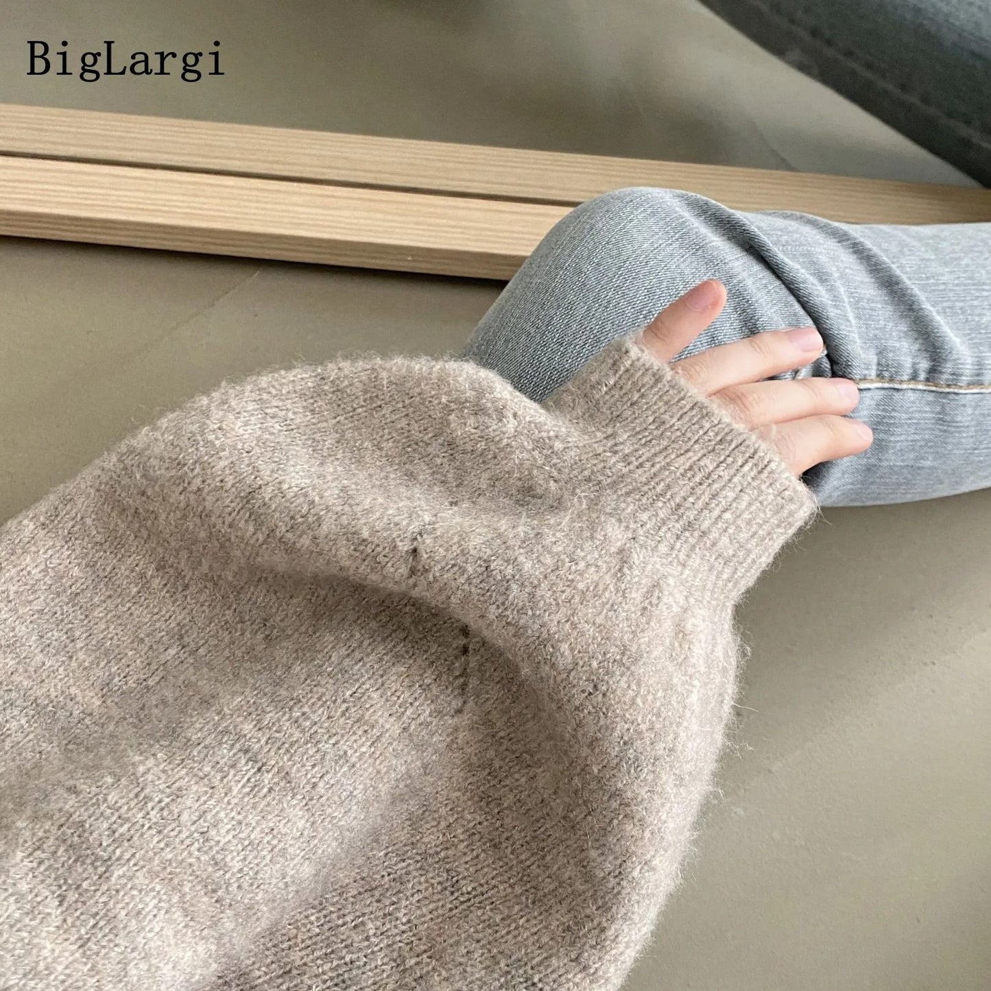 Soft Oversize Knit Pullover Long Sleeve Warm Autumn Sweater