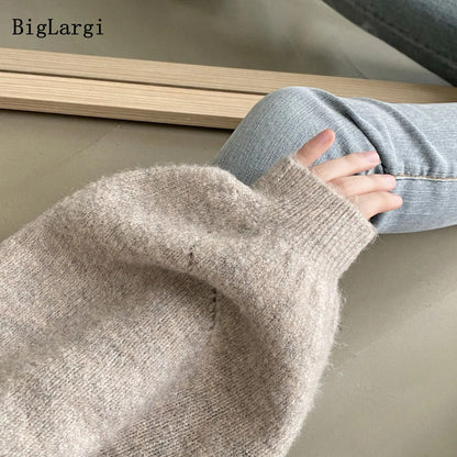Soft Oversize Knit Pullover Long Sleeve Warm Autumn Sweater