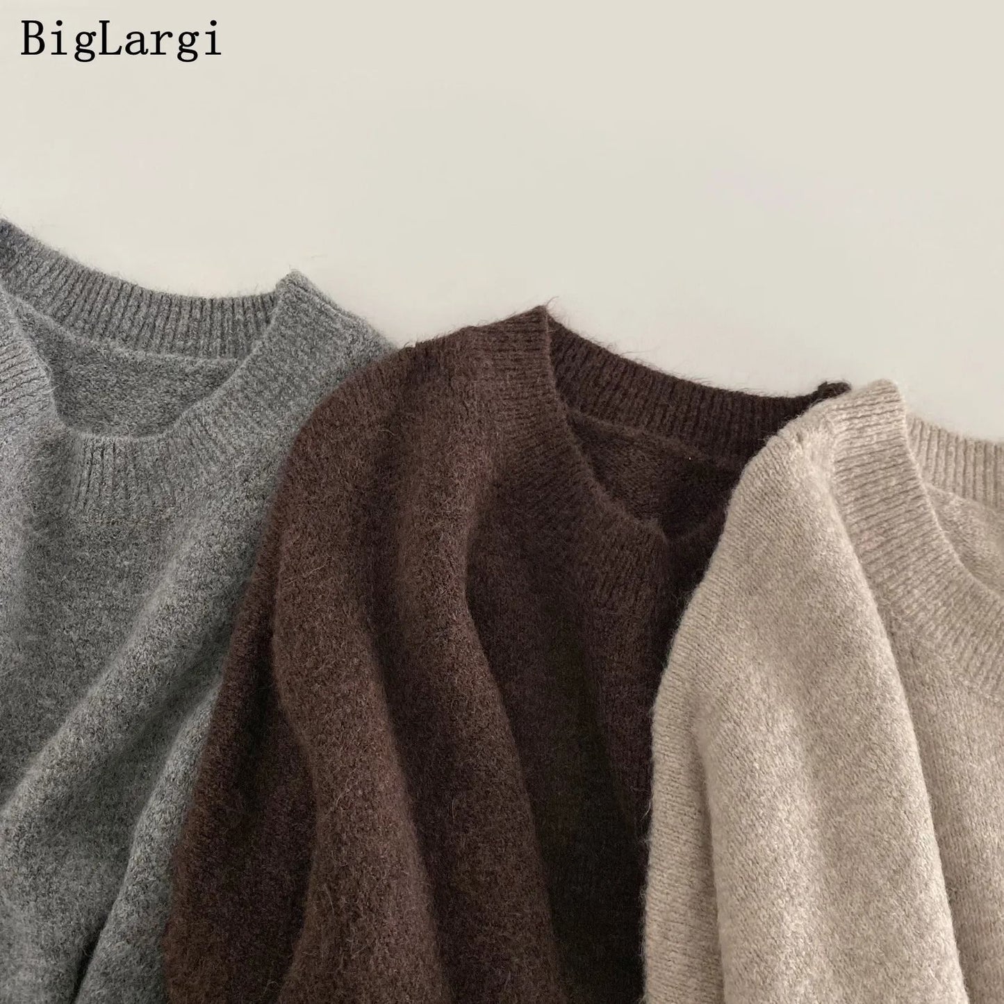 Soft Oversize Knit Pullover Long Sleeve Warm Autumn Sweater