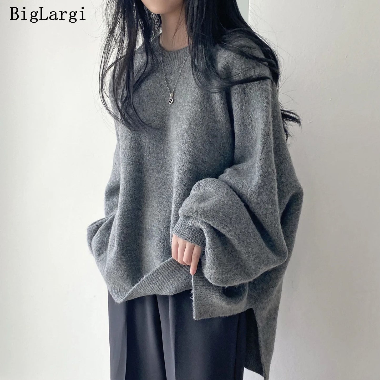 Soft Oversize Knit Pullover Long Sleeve Warm Autumn Sweater