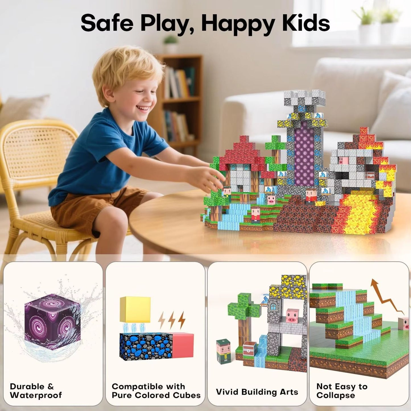 Magnetic Mine World Building Cube Set for Kids