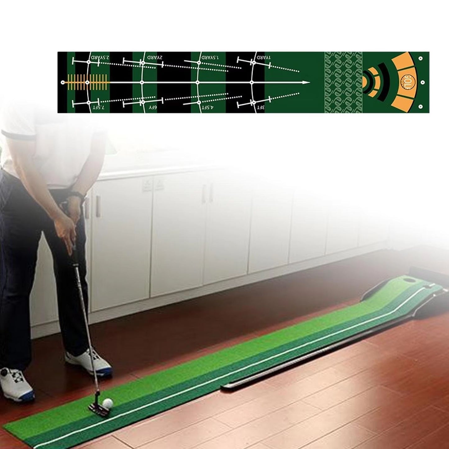 Portable Golf Putting Mat Training Aid for Home and Lawn