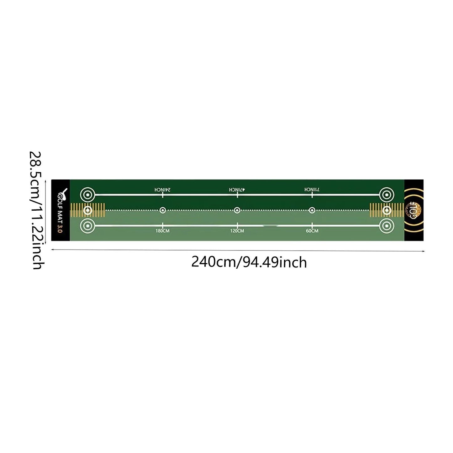 Portable Golf Putting Mat Training Aid for Home and Lawn