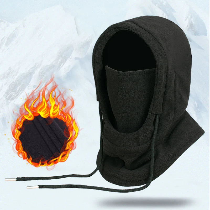 Hooded Winter Face Mask, Warm Fleece Balaclava for Men Women, Neck Warmer, Thermal Windproof Cap, Beanies Bandana