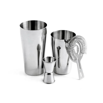 Boston Cocktail Shaker Set 4 Piece Bartender Kit with Shaker Tins Strainer and Jigger