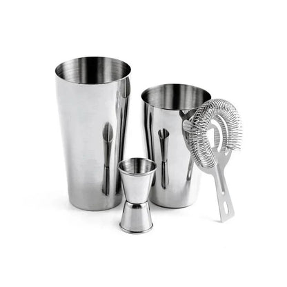 Boston Cocktail Shaker Set 4 Piece Bartender Kit with Shaker Tins Strainer and Jigger