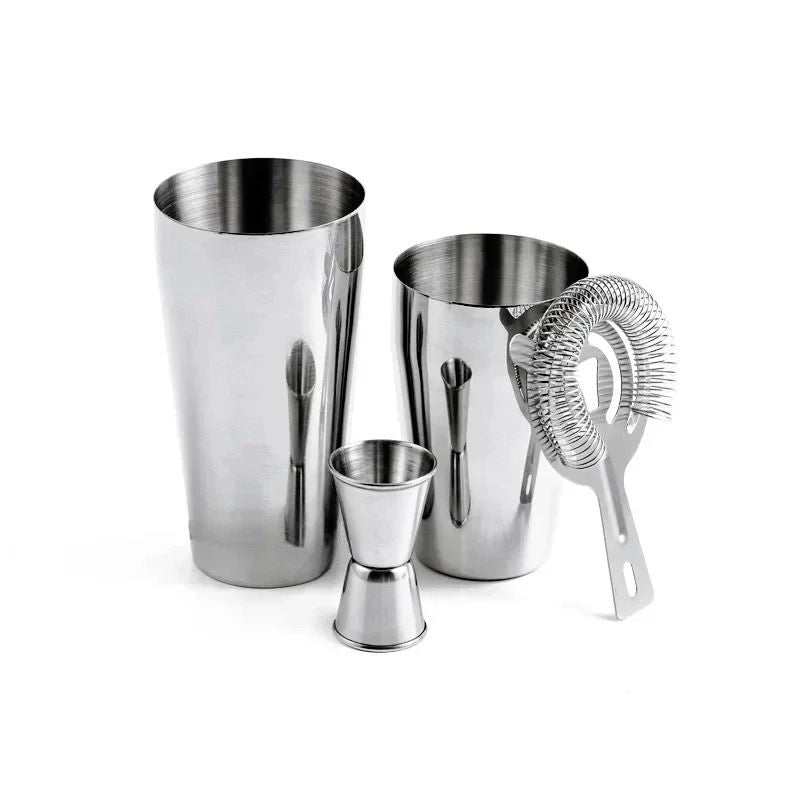 Boston Cocktail Shaker Set 4 Piece Bartender Kit with Shaker Tins Strainer and Jigger