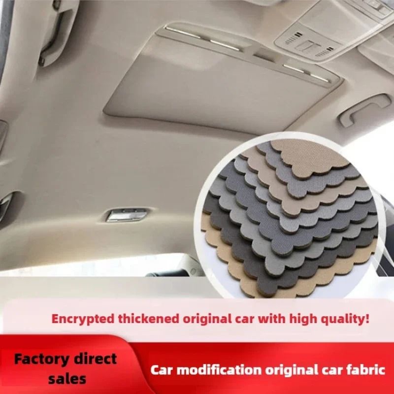 Car Roof Fabric Sky Headliner Cloth for Upholstery Repair Interior Roof Lining with Sponge Backing