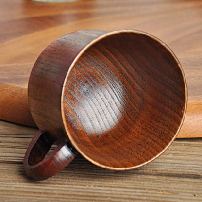 Wooden Vintage Teacup, Handmade Wood Mug, Coffee Espresso Tea Cup, Trumpet-Shape Tea Cup for Kitchen and Living Room