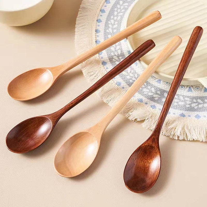Wooden Cooking Spoon, Kitchen Tableware Utensil, Honey Teaspoon, Soup Spoon, Tea and Coffee Stirring Tool