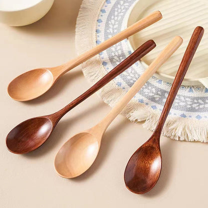 Wooden Cooking Spoon, Kitchen Tableware Utensil, Honey Teaspoon, Soup Spoon, Tea and Coffee Stirring Tool