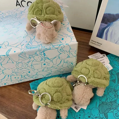 Interactive turtle bag keychain, cute home decoration doll, pet toy holiday gift for cat dog