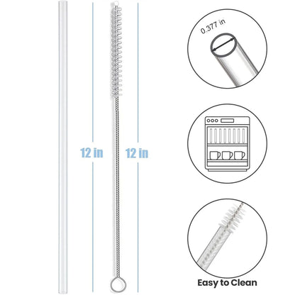 Replacement Straws for Stanley Cup Tumbler, Clear Reusable Plastic Straws, Straw Brushes