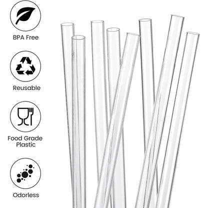 Replacement Straws for Stanley Cup Tumbler, Clear Reusable Plastic Straws, Straw Brushes