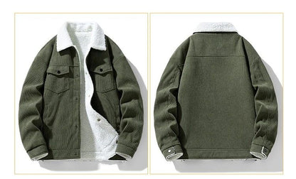 Winter Shield Corduroy Down Mens Coat – Premium Warm Winter Jacket